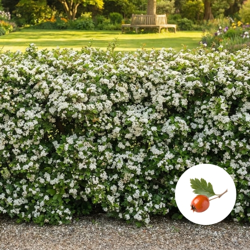 Eingriffeliger Weißdorn Hecke kaufen