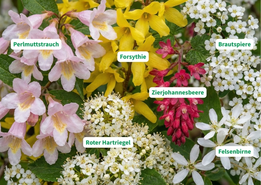 Sommergrüne Blühhecke